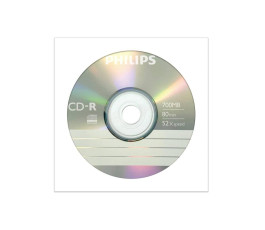 Оптический диск CD-R Philips 700 Mb, 52х, Бум. конверт