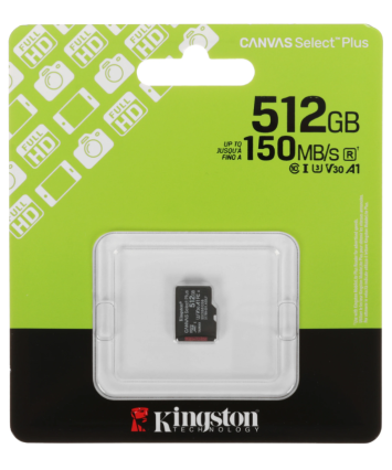 Карта памяти MicroSDXC UHS-I Card 512Gb Kingston Canvas Select Plus Class 10 SDCS3/512GBSP