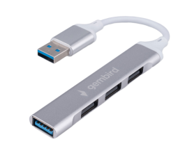 USB-концентратор Gembird UHB-C206, USB3.0, 3xUSB2.0, кабель USB 10см, серебристый