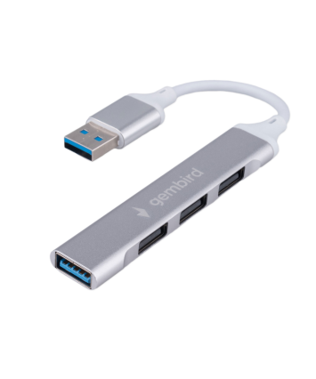 USB-концентратор Gembird UHB-C206, USB3.0, 3xUSB2.0, кабель USB 10см, серебристый