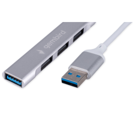 USB-концентратор Gembird UHB-C206, USB3.0, 3xUSB2.0, кабель USB 10см, серебристый