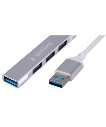 USB-концентратор Gembird UHB-C206, USB3.0, 3xUSB2.0, кабель USB 10см, серебристый