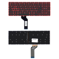 Клавиатура для ноутбука Acer Nitro 5 AN515-51 черная с красной подсветкой (стрелки без рамки)