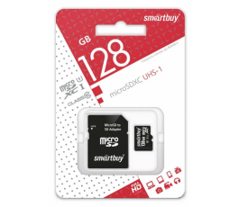 Карта памяти MicroSDXC UHS-I Card 128Gb Smartbuy class 10 (c адаптером) (SB128GBSDCL10-01)