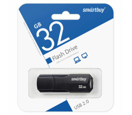 Флеш накопитель 32Gb USB 2.0 SmartBuy CLUE Black (SB32GBCLU-K)