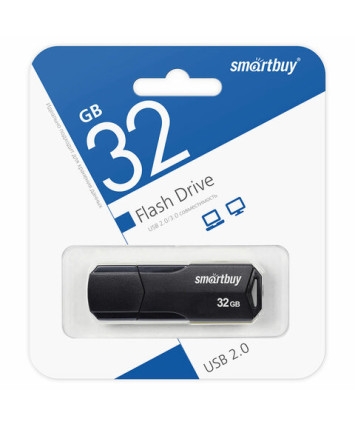 Флеш накопитель 32Gb USB 2.0 SmartBuy CLUE Black (SB32GBCLU-K)