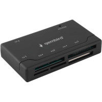Картридер внешний Gembird FD2-MSD-4 (SD, TF (MicroSD), XD, MS, M2, CF), USB 2.0, кабель 50см, черный