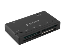 Картридер внешний Gembird FD2-MSD-4 (SD, TF (MicroSD), XD, MS, M2, CF), USB 2.0, кабель 50см, черный