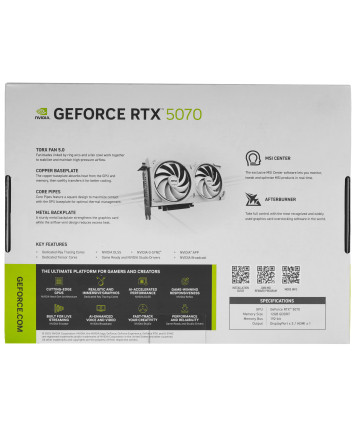 Видеокарта PCI-E 5.0 12Gb GeForce RTX 5070 MSI VENTUS 2X OC WHITE Видеокарта PCI-E 5.0 12Gb GeForce RTX 5070 MSI VENTUS 2X OC WHITE