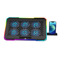 Охлаждающая подставка для ноутбука PANTEON CP-176 RGB Black 9"-17", USB, 6 вентиляторов