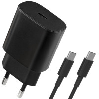 Универсальное СЗУ Defender UPA-125 (1 USB-C, 25W), + кабель Type-C (m) - Type-C (m), черный