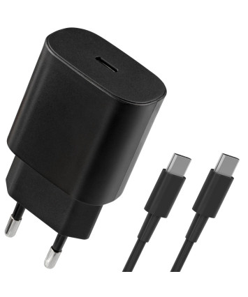 Универсальное СЗУ Defender UPA-125 (1 USB-C, 25W), + кабель Type-C (m) - Type-C (m), черный