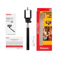 Монопод для селфи Rekam SelfiPod S-555B с bluetooth кнопкой,черный