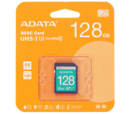 Карта памяти MicroSDXCUHS-I U3 V30S 128Gb A-DATA (без адаптера)