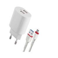 Универсальное СЗУ Defender UPC-24 (2xUSB, 2.1А), кабель Type-C
