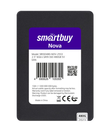 Накопитель SSD SATA 2,5" 480Gb Smartbuy Nova (SBSSD480-NOV-25S3)