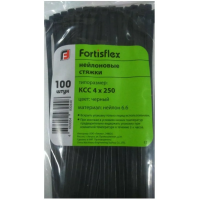 Стяжки кабельные FORTISFLEX КСС 4×250 мм, черные, 100 шт.