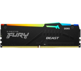 Модуль памяти DDR5 32Gb PC44800 5600MHz Kingston FURY Beast Black RGB (KF556C40BBA-32)