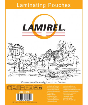 Плёнка для ламинирования A7 (154х216мм) 125 микрон (100 л.) (LA-78766) Lamirel