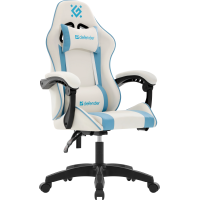 Кресло игровое Defender Legas, белый/голубой