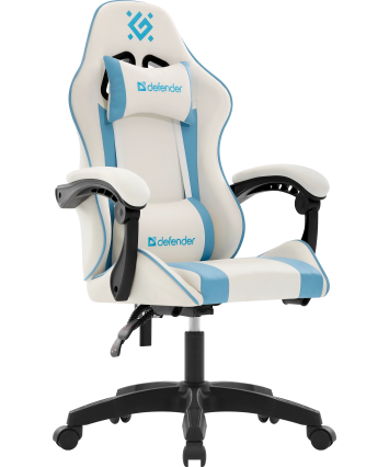 Кресло игровое Defender Legas, белый/голубой Кресло игровое Defender Legas, белый/голубой
