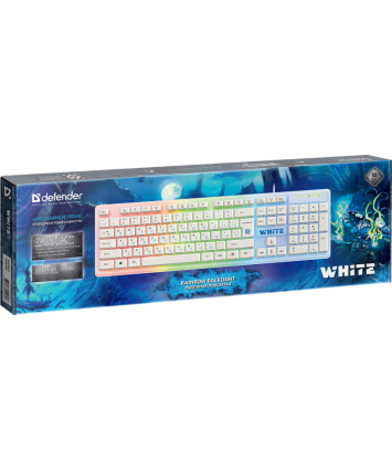 Клавиатура игровая с подсветкой Defender White GK-172 RU