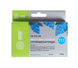 Картридж струйный Cactus CS-CZ130 №711, 26мл, голубой