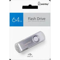 Флеш накопитель 64Gb USB 2.0 Smartbuy Twist (SB064GB2TWW), белый