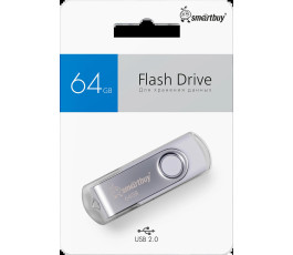 Флеш накопитель 64Gb USB 2.0 Smartbuy Twist (SB064GB2TWW), белый