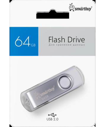 Флеш накопитель 64Gb USB 2.0 Smartbuy Twist (SB064GB2TWW), белый Флеш накопитель 64Gb USB 2.0 Smartbuy Twist (SB064GB2TWW), белый
