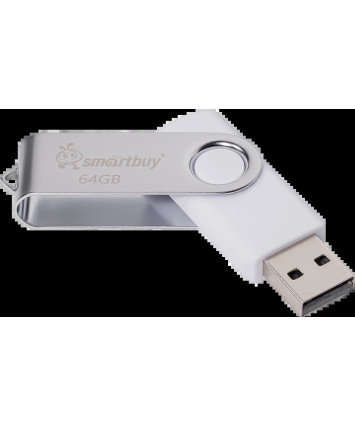 Флеш накопитель 64Gb USB 2.0 Smartbuy Twist (SB064GB2TWW), белый Флеш накопитель 64Gb USB 2.0 Smartbuy Twist (SB064GB2TWW), белый