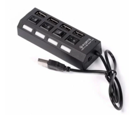 USB-концентратор Smartbuy SBHA-7204-B (4 порта USB 2.0, с выключателями портов), черный