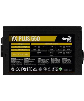 Блок питания 550W AeroCool VX-550 PLUS BOX