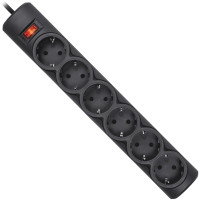 Сетевой фильтр Defender DFS153 3м, черный, 6 розеток