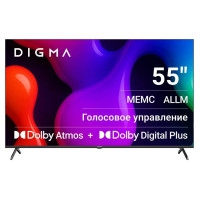 Телевизор 55" Digma DM-LED55UQB31, QLED, 4K Ultra HD, 60 Гц, SMART TV, Google TV, черный