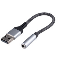 Переходник USB AM/Jack3.5F Cablexpert серый CCA-UM3.5F-AL