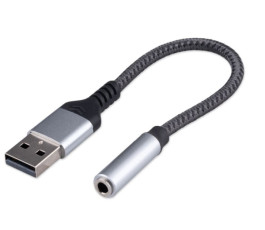 Переходник USB AM/Jack3.5F Cablexpert серый CCA-UM3.5F-AL