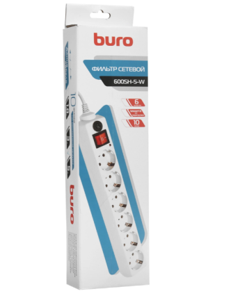 Сетевой фильтр Buro 600SH-5-W 5m белый
