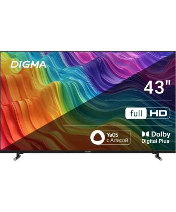 Телевизор 43" Digma DM-LED43SBB33 FULL HD, черный, СМАРТ ТВ, Яндекс.ТВ