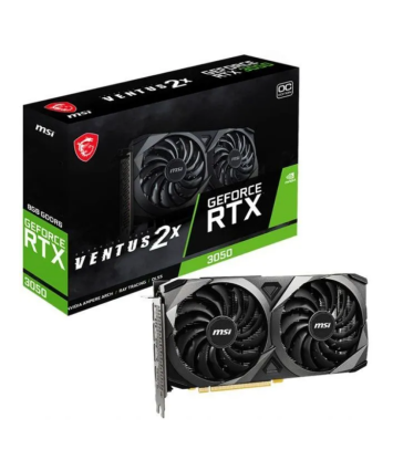 Видеокарта nVidia PCI-E 4.0 8Gb GeForce RTX3050 MSI VENTUS 2X XS OC (RTX 3050 VENT 2X XS 8G OC)