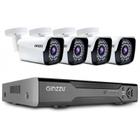 Комплект видеонаблюдения Ginzzu HK-840N, 8ch, 1080N, HDMI, 4 улич. ка.м 2.0Mp, IR30м